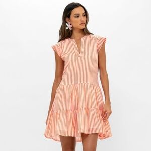 Oliphant Striped Orange Mini Dress